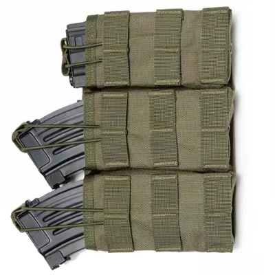 3连军 - 副本 Tactical triple magazine pouch - Heavy-Duty AK/AR-15 Ammo Storage Organizer