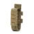 Coyote brown elastic MOLLE tourniquet holder with laser-cut Velcro front panel.