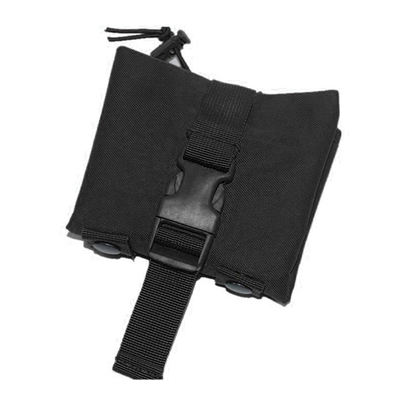 Foldable tactical dump pouch in compact stowed mode