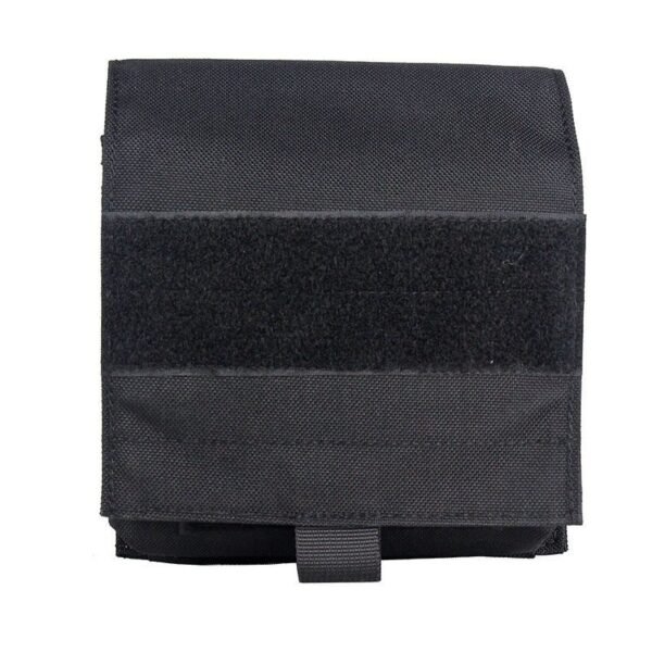 Black wholesale low profile dump pouch folded flat with velcro ID panel - PANOAR