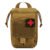 Coyote brown wholesale tri-fold medical pouch empty with red cross patch - PANOAR