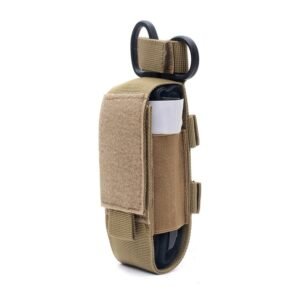 Coyote brown wholesale molle tourniquet holder showing user supplied medical tools - PANOAR