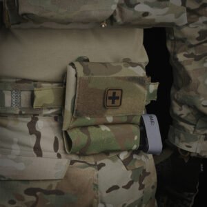 Multicam wholesale micro trauma pouch mounted on tactical belt with tourniquet - PANOAR