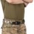 Side profile showing MOLLE straps and front zip pocket of a tactical water bottle carrier - PANOAR