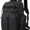 Black multi compartment tactical backpack with MOLLE webbing
