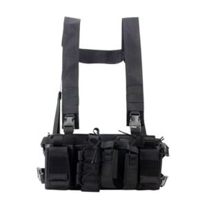 1 Black laser cut molle vest with mag pouches and rapid detach buckles - PANOAR