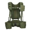Olive green wholesale tactical webbing system with integrated buttpack and suspenders - PANOAR