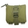 2 Olive green molle drop bag with buckle folded into a compact profile - PANOAR