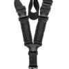 Black wholesale single point gun strap showing bungee cord and buckle - PANOAR