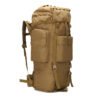 Side compartments and compression straps on a custom tactical backpack