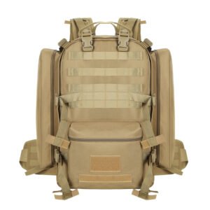 Coyote tan 45L tactical backpack with standard MOLLE webbing