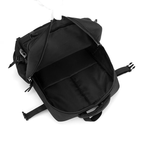 Breathable mesh back panel and shoulder straps on a small edc backpack