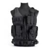 Black wholesale cross draw tactical vest with front zipper - PANOAR