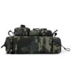 Breathable mesh back panel and thick padded shoulder straps of a military assault pack