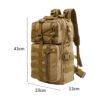 3 Side profile of a tactical backpack with molle system for gear attachment
