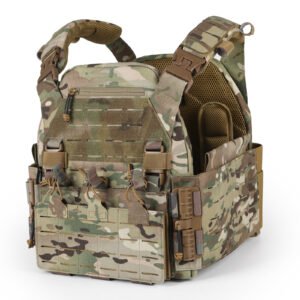 Coyote brown wholesale minimalist tactical vest with empty MOLLE panels - PANOAR