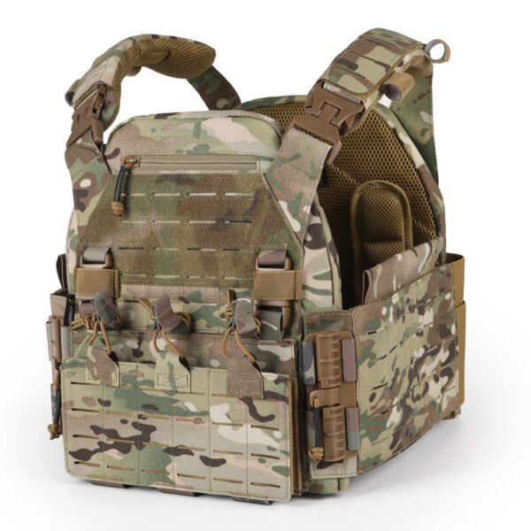 Coyote brown wholesale minimalist tactical vest with empty MOLLE panels - PANOAR