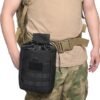 Operator storing gear in a wholesale mesh tactical dump pouch attached to belt - PANOAR