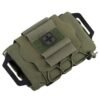 Olive drab horizontal first aid carrier for tactical belts and plate carriers - PANOAR