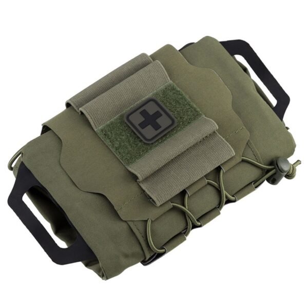 Olive drab horizontal first aid carrier for tactical belts and plate carriers - PANOAR