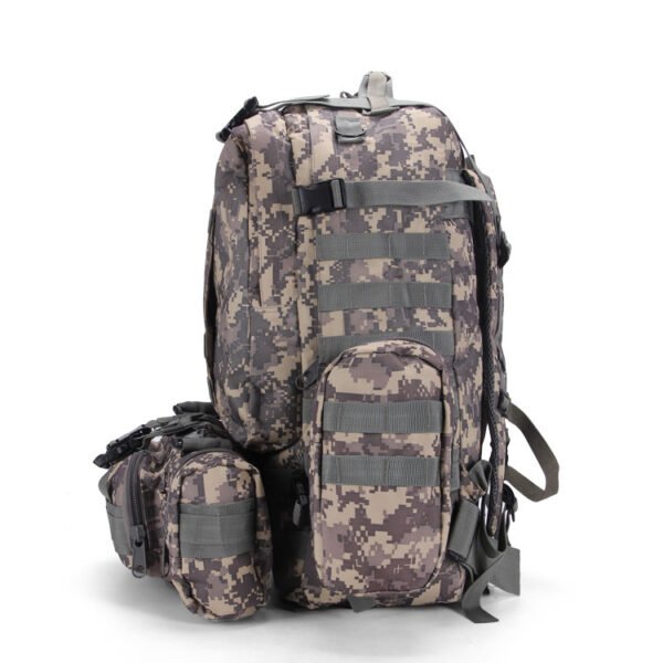 Tall zippered side pockets on a wholesale tactical backpack