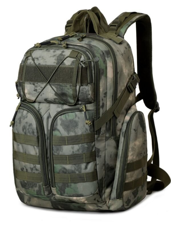 Front utility pouches on a military daypack manufacturer sample