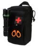 5 Black tactical medical pouch showing front pocket for trauma shears and flashlight - PANOAR