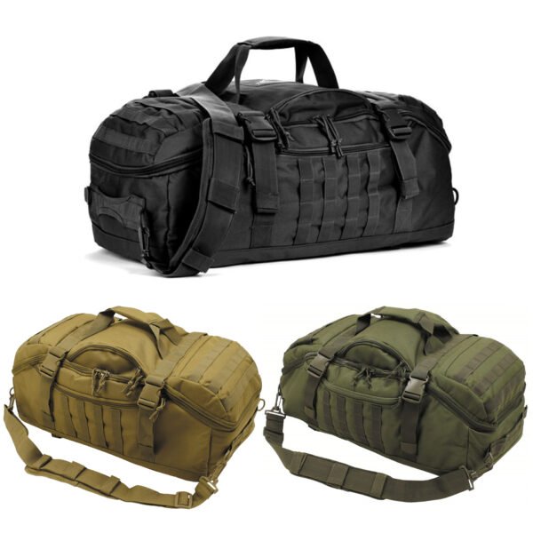 Available colors for wholesale tactical survival backpacks: Black, Tan, OD Green