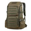 8 Coyote brown tactical hiking backpack with multiple front utility pockets