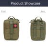 Army green tactical first aid pouch front and back showcase - PANOAR