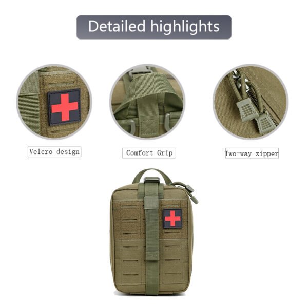 Detailed highlights of velcro patch and two way zippers - PANOAR