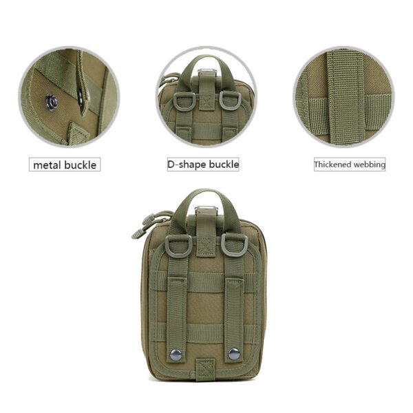 Thickened webbing and D-ring attachments on medical pouch - PANOAR