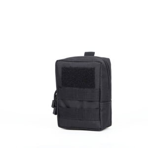 Side profile of black compact molle edc admin pouch - PANOAR
