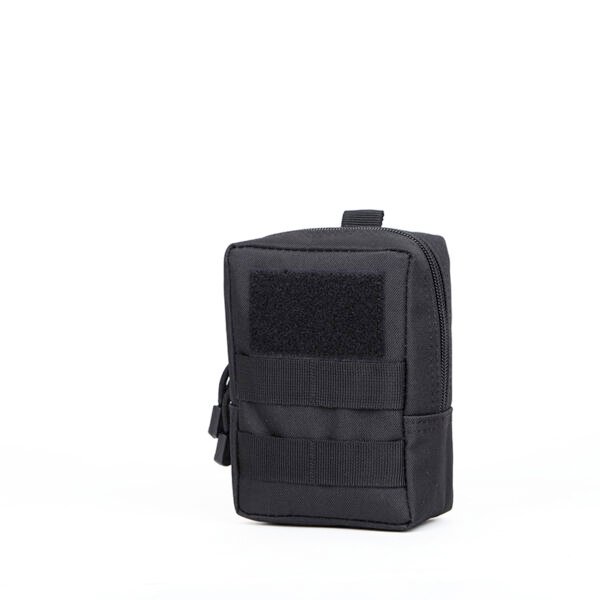 Side profile of black compact molle edc admin pouch - PANOAR