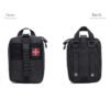 Front and back view of black laser cut tactical medical bag - PANOAR