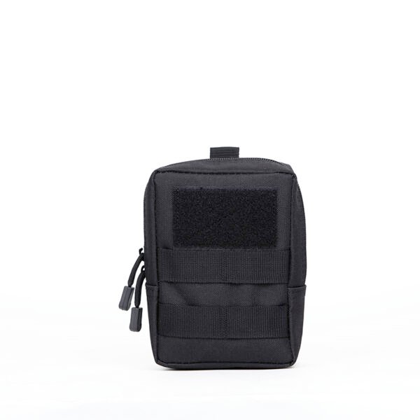 Front view of black tactical admin bag with velcro patch panel - PANOAR