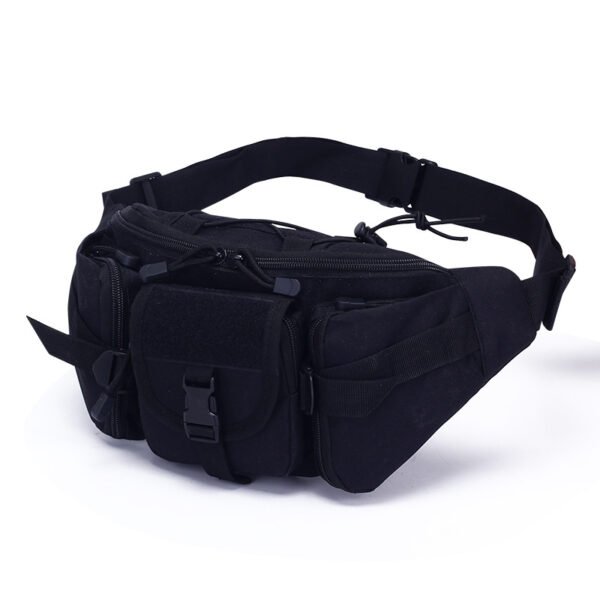 Wholesale MOLLE tactical waist bag black multi-pocket OEM custom hip pack front view