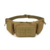 Wholesale compact MOLLE tactical waist pack coyote tan 3-pocket OEM front view