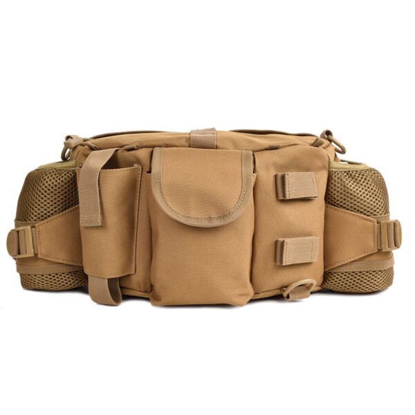 Wholesale large tactical hip pack mesh side pockets camo OEM custom front view