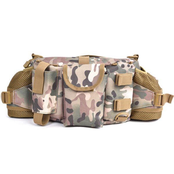 Large tactical waist bag mesh water bottle holder camo OEM wholesale back view