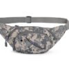 Slim camo tactical fanny pack 2-zip pockets OEM wholesale side view