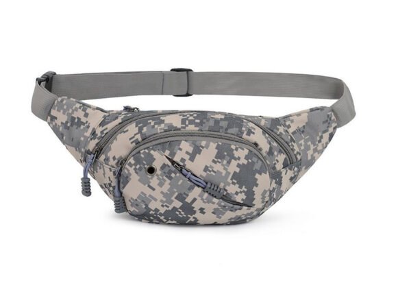 Slim camo tactical fanny pack 2-zip pockets OEM wholesale side view