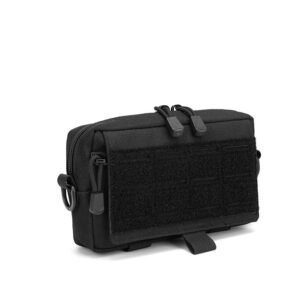 Wholesale compact MOLLE EDC utility admin pouch black OEM custom front view
