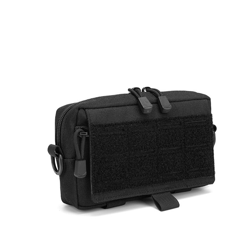 Black MOLLE EDC admin pouch with hook-and-loop front panel
