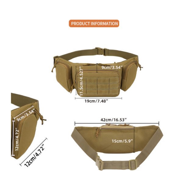 MOLLE waist pack tan triple pocket OEM custom wholesale B2B detail