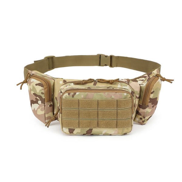 Compact tactical fanny pack MOLLE tan OEM manufacturer back view