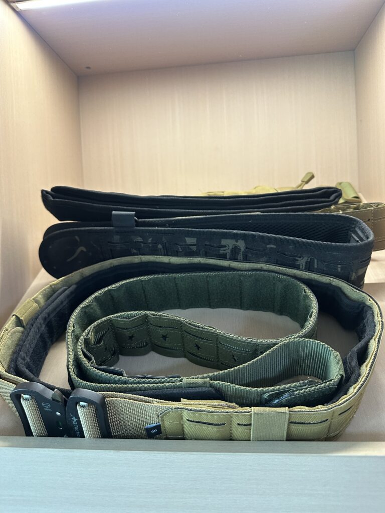 Assorted dog collars in tactical and outdoor colorways