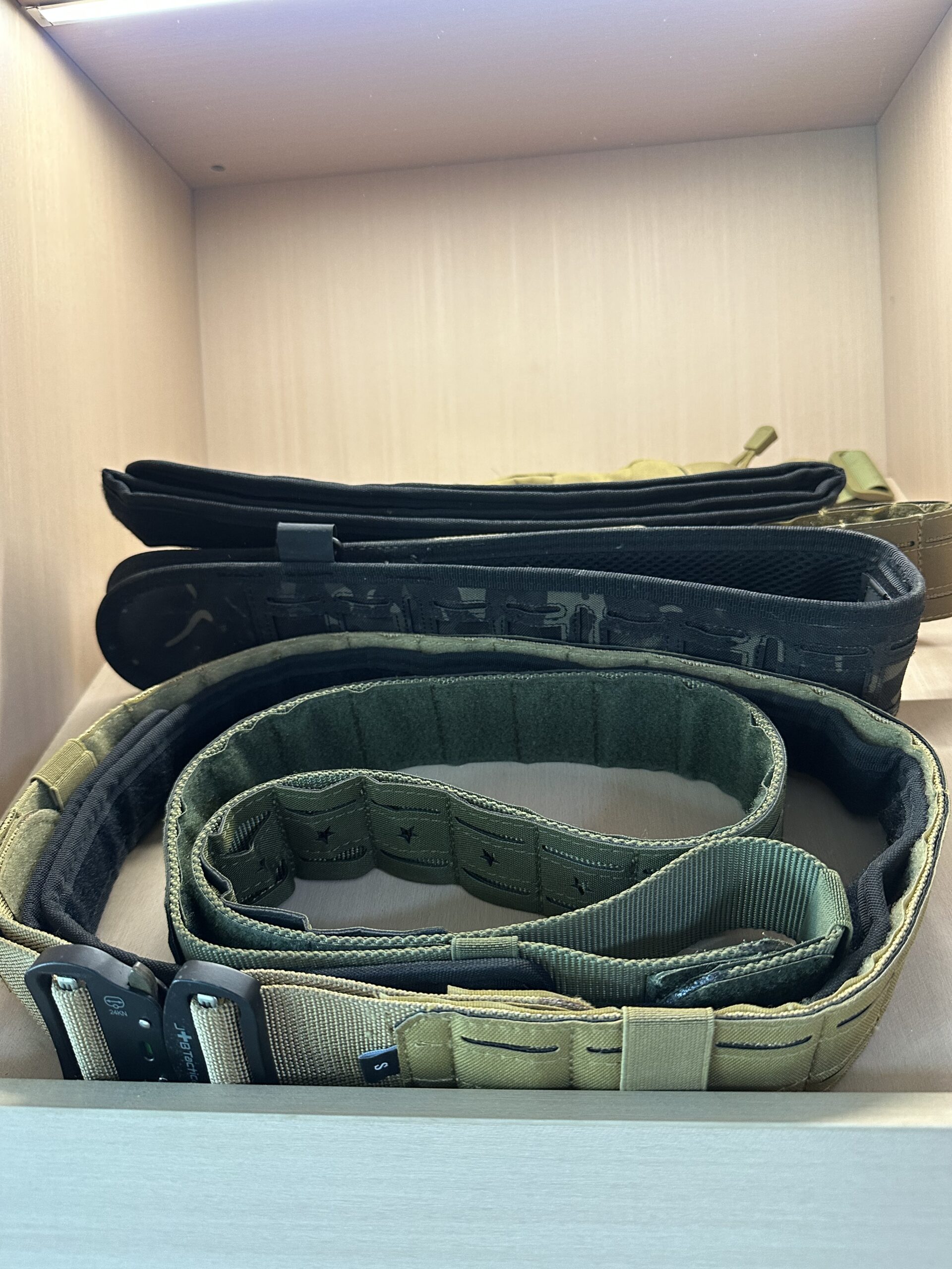 Assorted dog collars in tactical and outdoor colorways