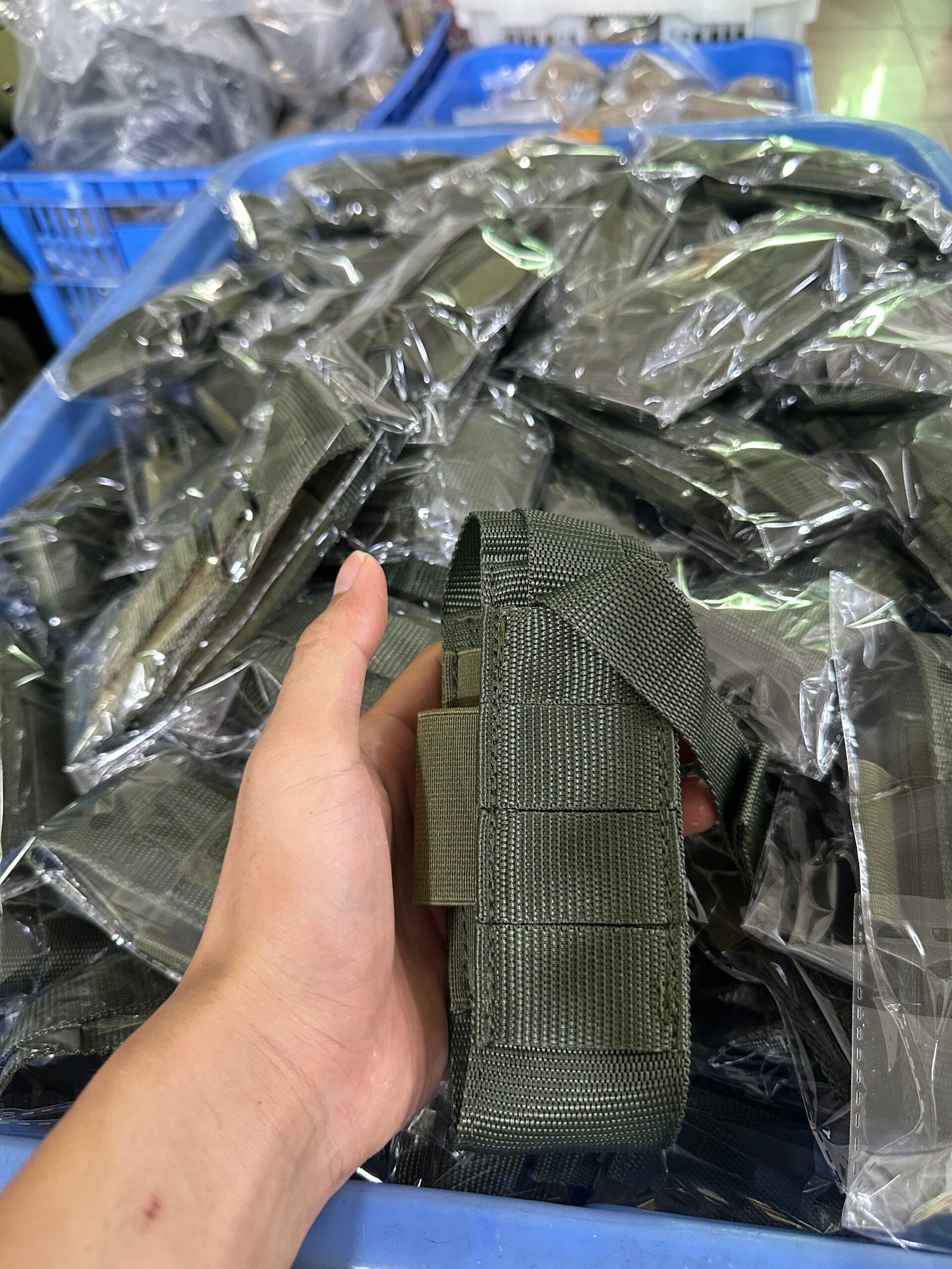 MOLLE pouch quality check and packing before bulk shipment