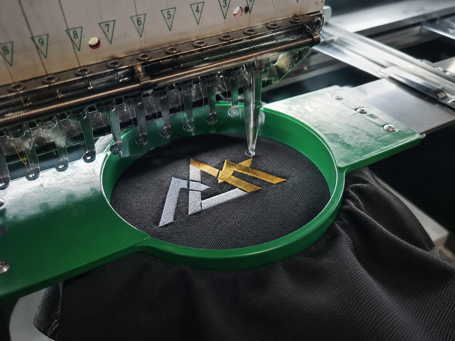 Private label embroidery logo process for custom K9 gear manufacturing